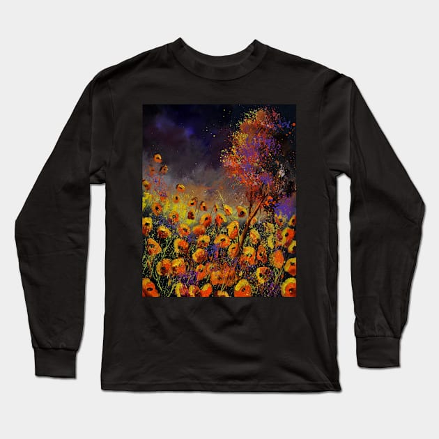 Orange Poppies  454101 Long Sleeve T-Shirt by calimero